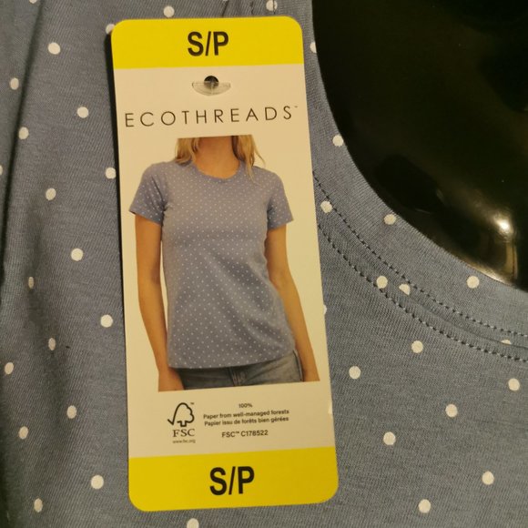 Ecothreads Women's Organic Cotton T-Shirt (Blue) - Picture 5 of 6